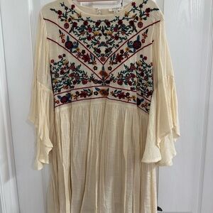 Embroidered Cream Dress